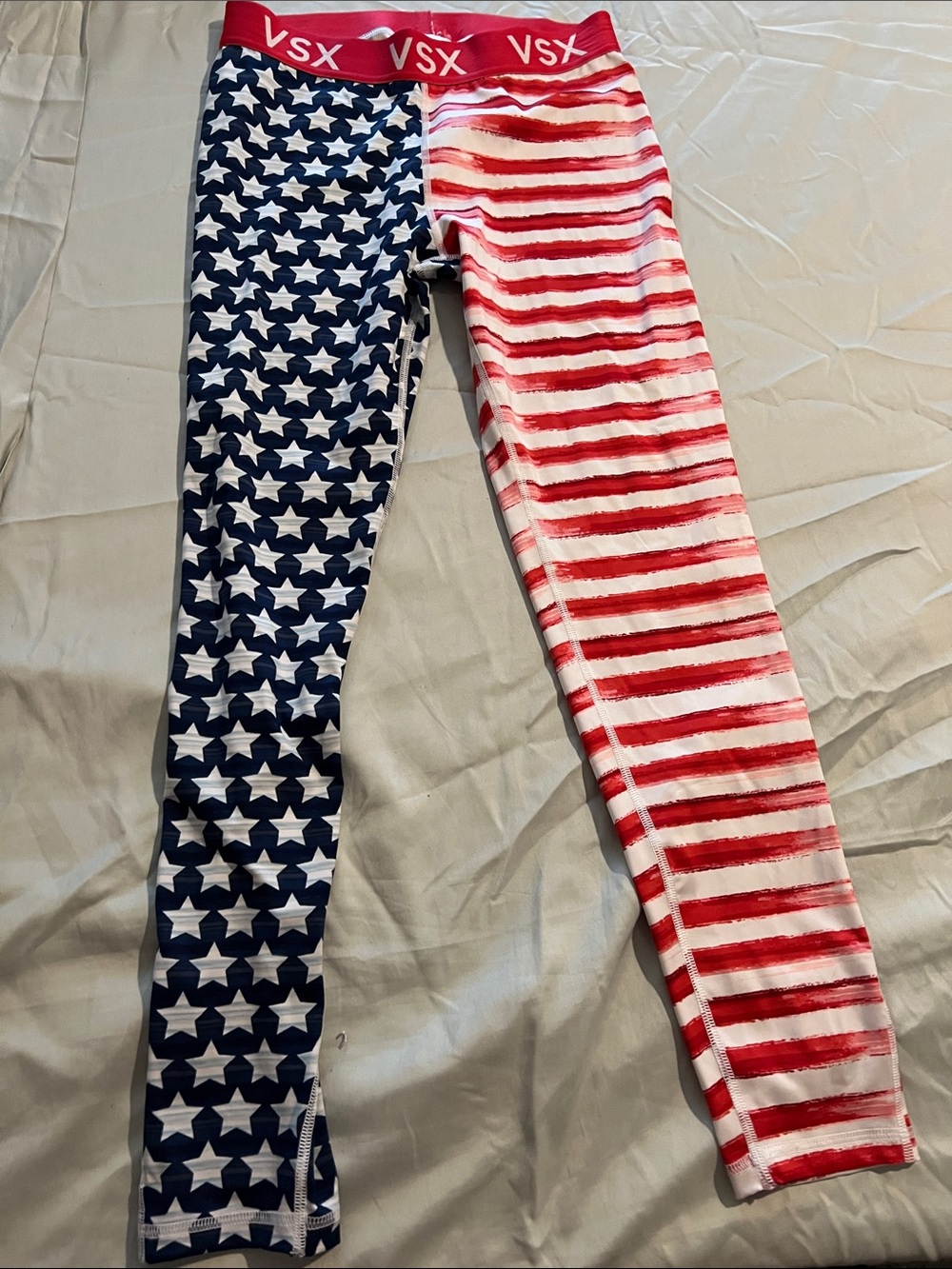 VSX Kids Red, White & Blue Star and Stripe Leggings